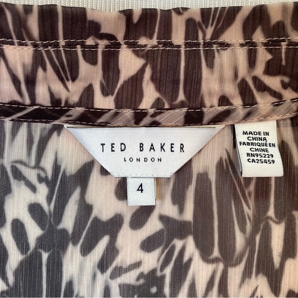 Ted Baker Bertei Ruffle Blouse with Metal Ball Trim Size 4 - Picture 3 of 14